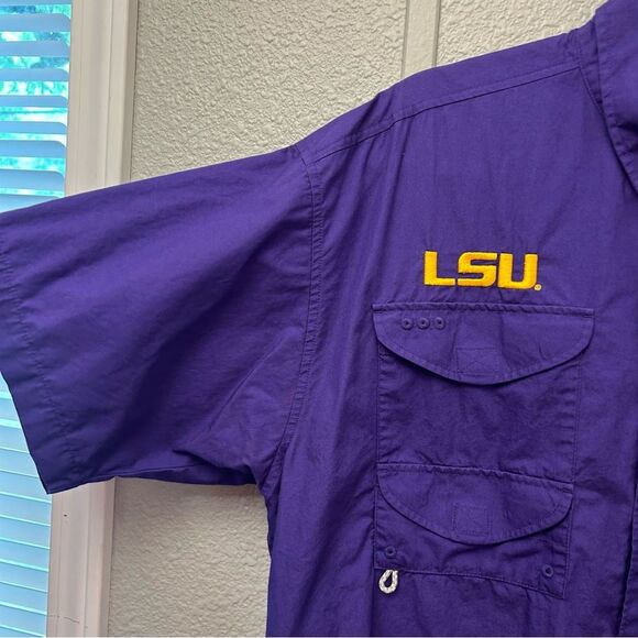 Columbia Collegiate PFG Tamiami Short-Sleeve Button-Down Shirt for Men’s Medium - Picture 3 of 16